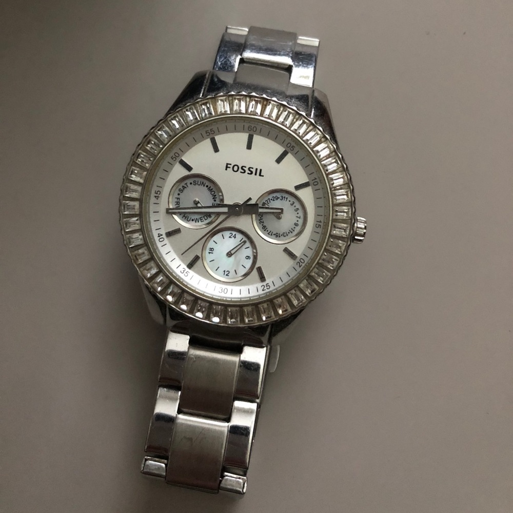 Fossil women’s silver watch